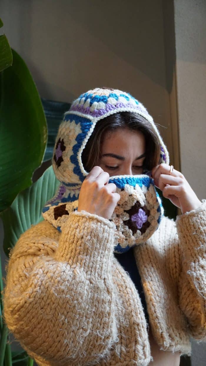 Büyükanne Desenli Klasik Balaklava – Image 3