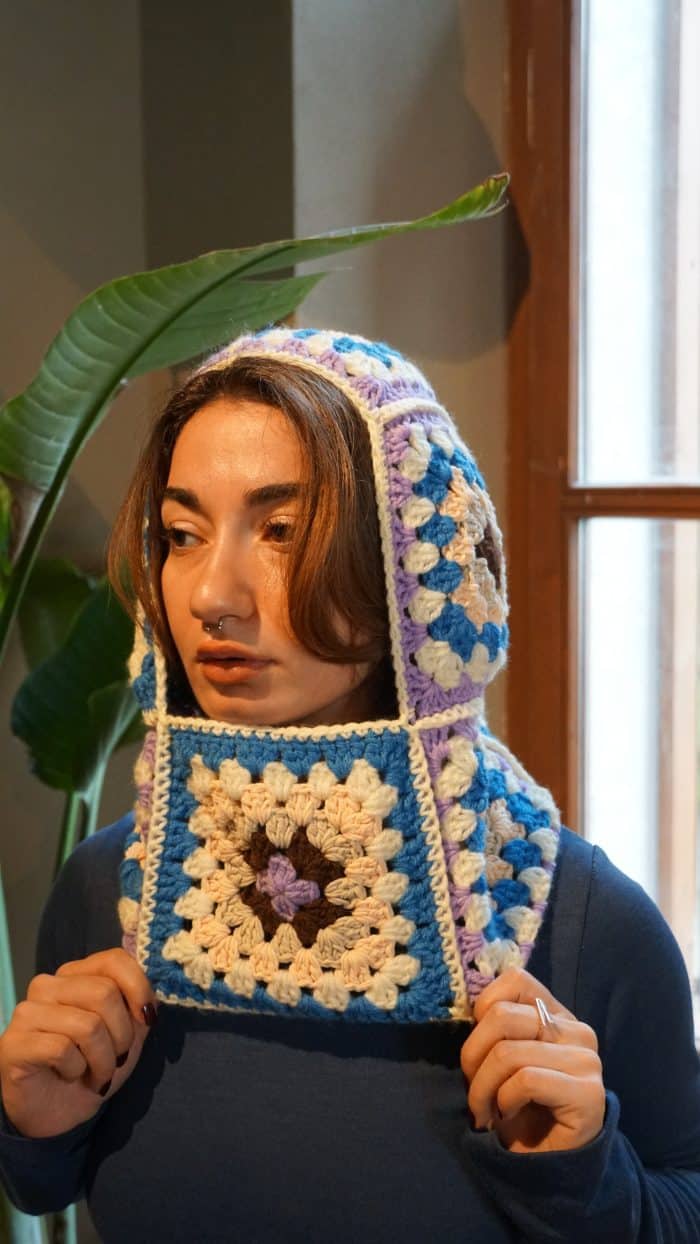 Büyükanne Desenli Klasik Balaklava – Image 4