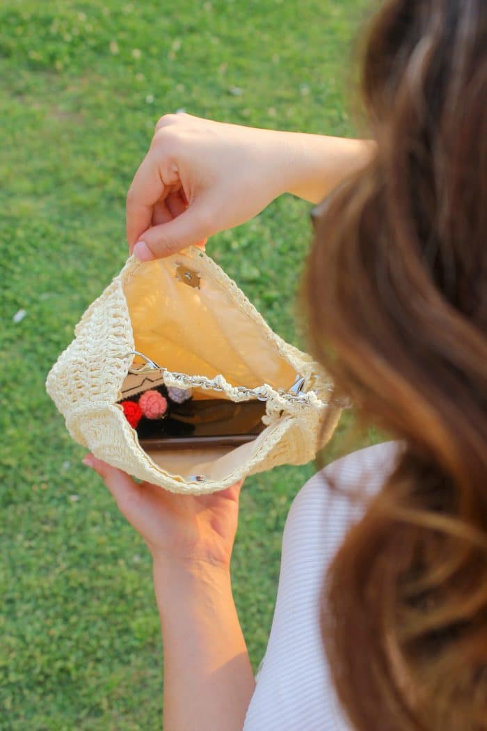 Zincirli Mini Kağıt İp Çanta - Mini Boy, El Örgüsü - Görsel 2