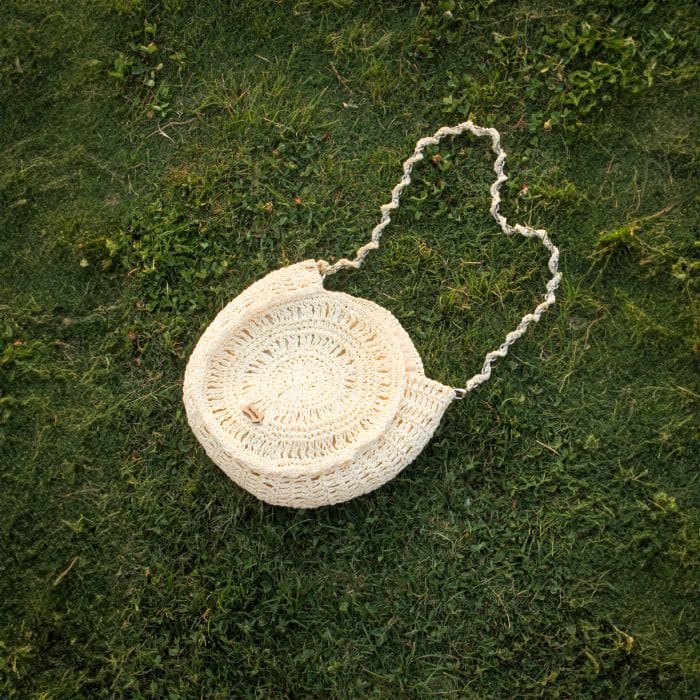 Zincirli Mini Kağıt İp Çanta - Mini Boy, El Örgüsü - Görsel 5