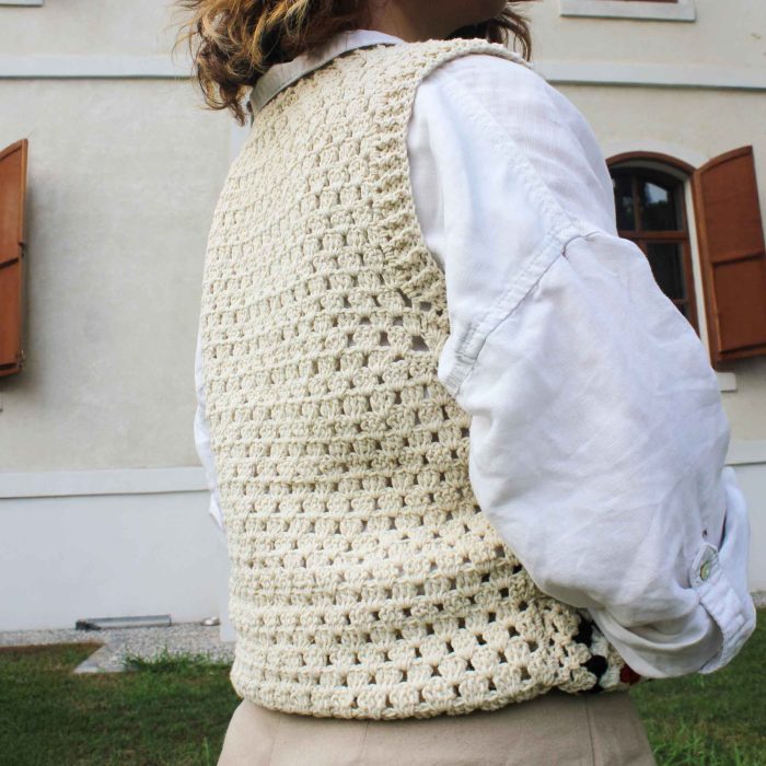 Granny Motifli Örgü Süveter | % 100 El Yapımı - Görsel 3