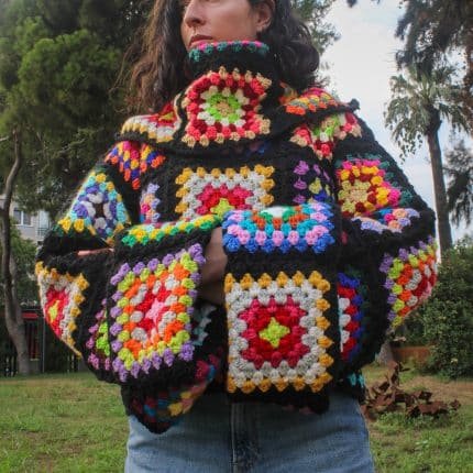 Balıkçı Yaka Kazak – Granny Motifli, Kalın ve Sıcacık