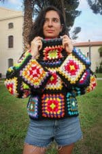 Balıkçı Yaka Kazak – Granny Motifli, Kalın ve Sıcacık - Image 2