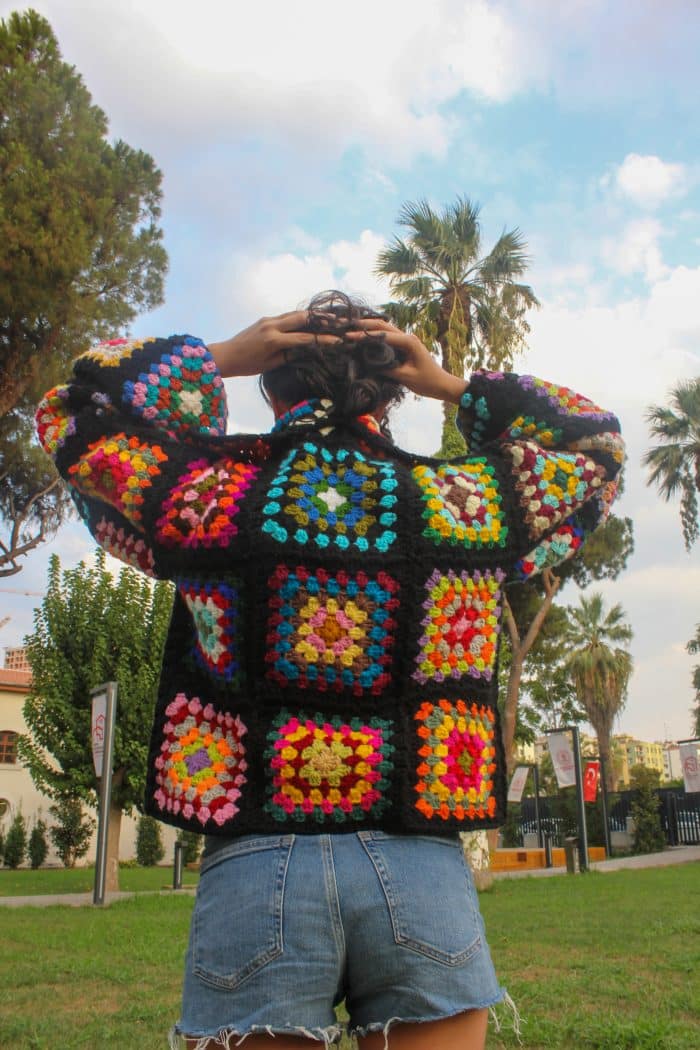 Balıkçı Yaka Kazak – Granny Motifli, Kalın ve Sıcacık - Image 7