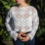 Uzun Kollu El Örgüsü Beyaz File Bluz – Rahat ve Nefes Alan Tasarım