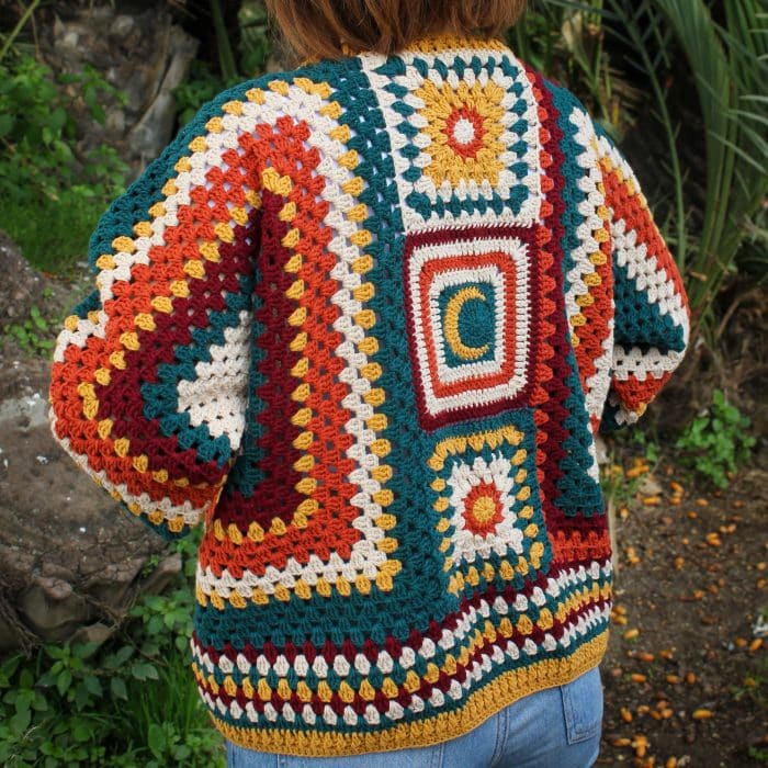 Etnik Desenli Sırt Motifli Hırka – Bohem Stil ve Benzersiz - Imagen 2