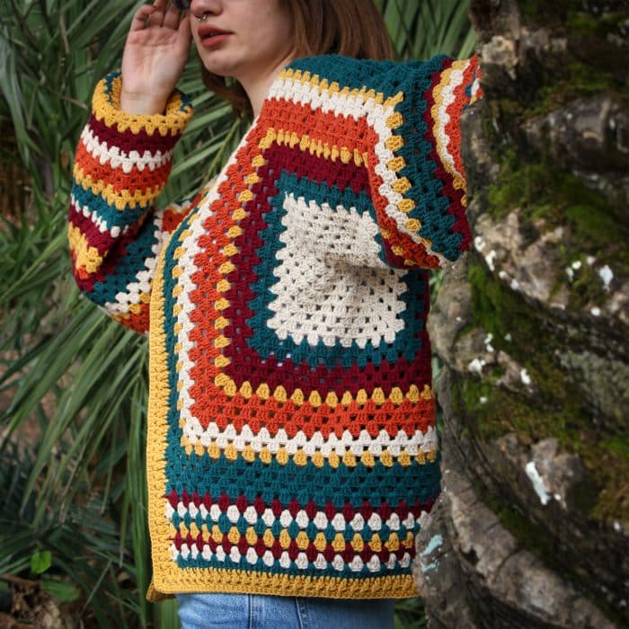 Etnik Desenli Sırt Motifli Hırka – Bohem Stil ve Benzersiz - Imagen 3