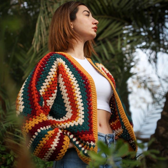 Etnik Desenli Sırt Motifli Hırka – Bohem Stil ve Benzersiz - Imagen 4