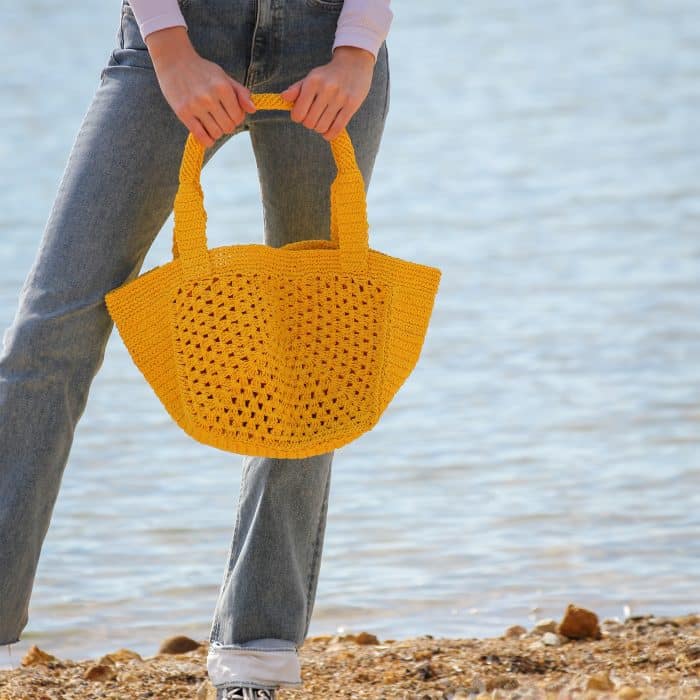 Sarı Kağıt İp Alışveriş Çantası - Imagen 2