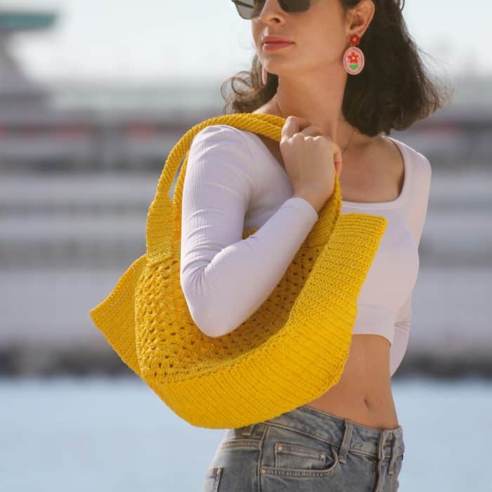 Sarı Kağıt İp Alışveriş Çantası - Imagen 4