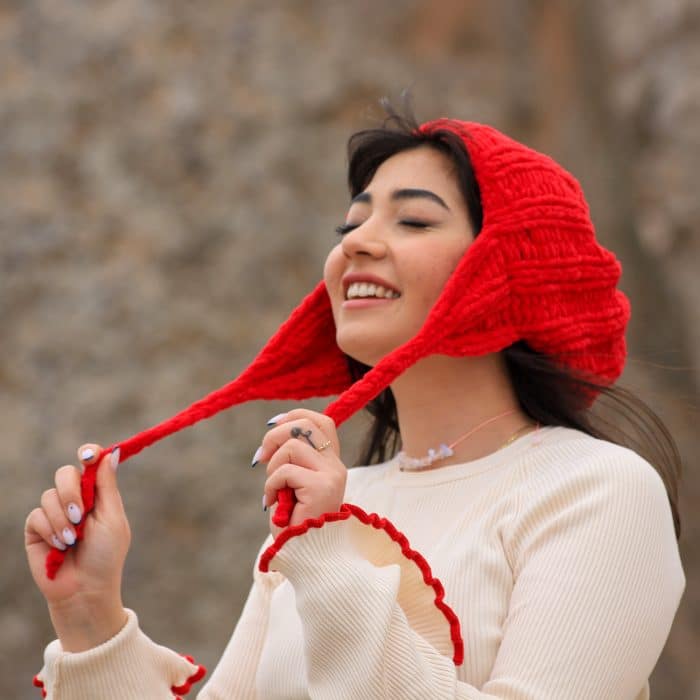 Kırmızı Puffy Başlık - Görsel 8