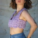Tığ İşi Lila Crop – Zarif Halter Kesim - Görsel 5