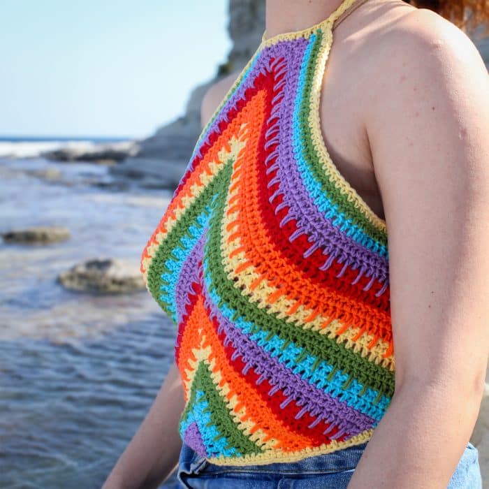 Boyundan Bağlamalı Renkli Rave Üst — изображение 4