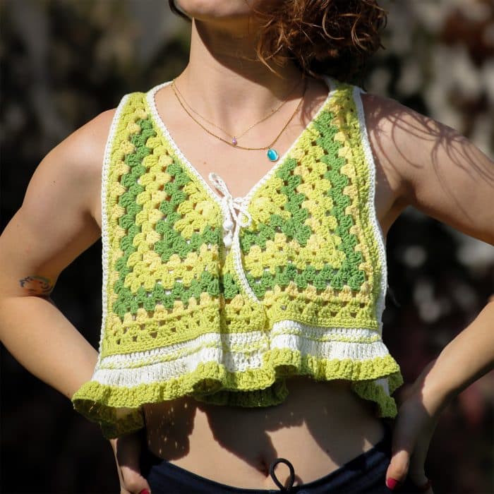 Önden Bağlamalı Kare Crop Hırka | 18 Saat El Emeği – Image 4