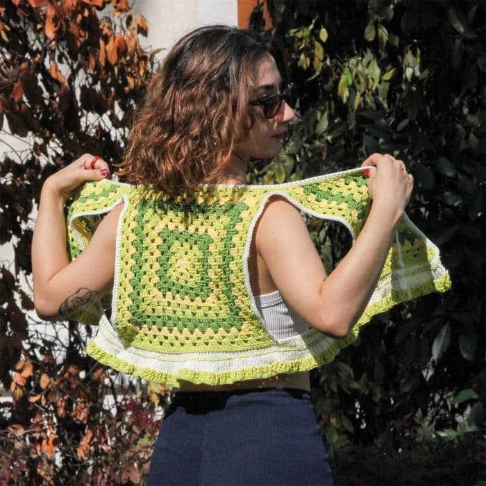 Önden Bağlamalı Kare Crop Hırka | 18 Saat El Emeği – Image 5