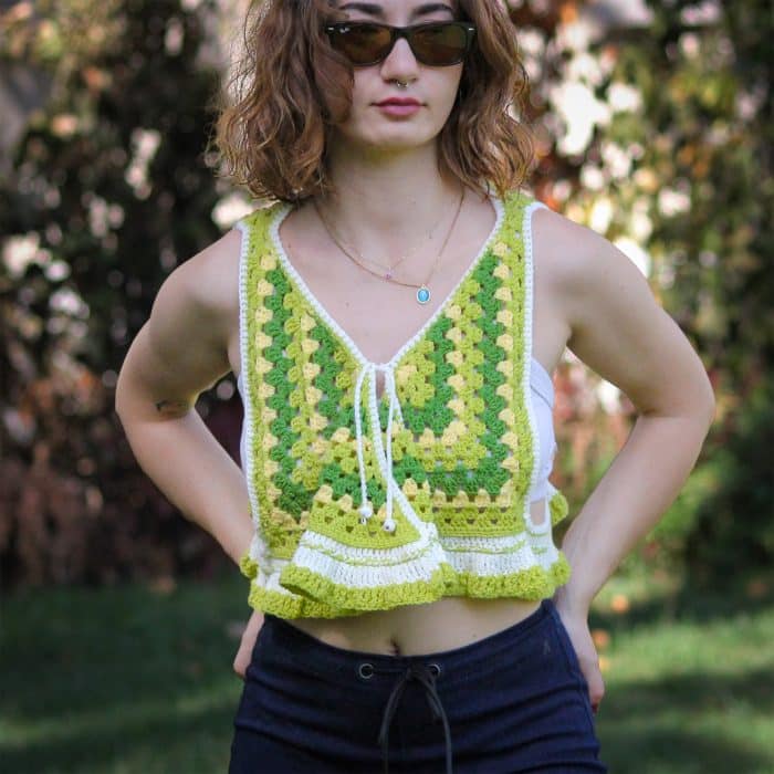 Önden Bağlamalı Kare Crop Hırka | 18 Saat El Emeği – Image 6