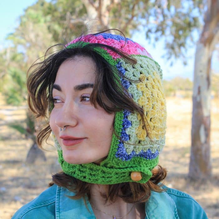 Düğmeli Tığ İşi Bere - Özgün ve Sıcak - Görsel 2