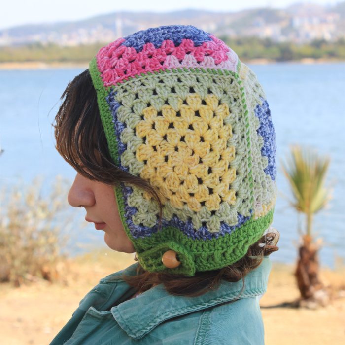 Düğmeli Tığ İşi Bere - Özgün ve Sıcak - Görsel 4