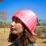 Ebruli Pembe El Örgüsü Bere - Kışlık, Renk Geçişli, Sıcacık