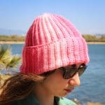 Ebruli Pembe El Örgüsü Bere - Kışlık, Renk Geçişli, Sıcacık - Görsel 4