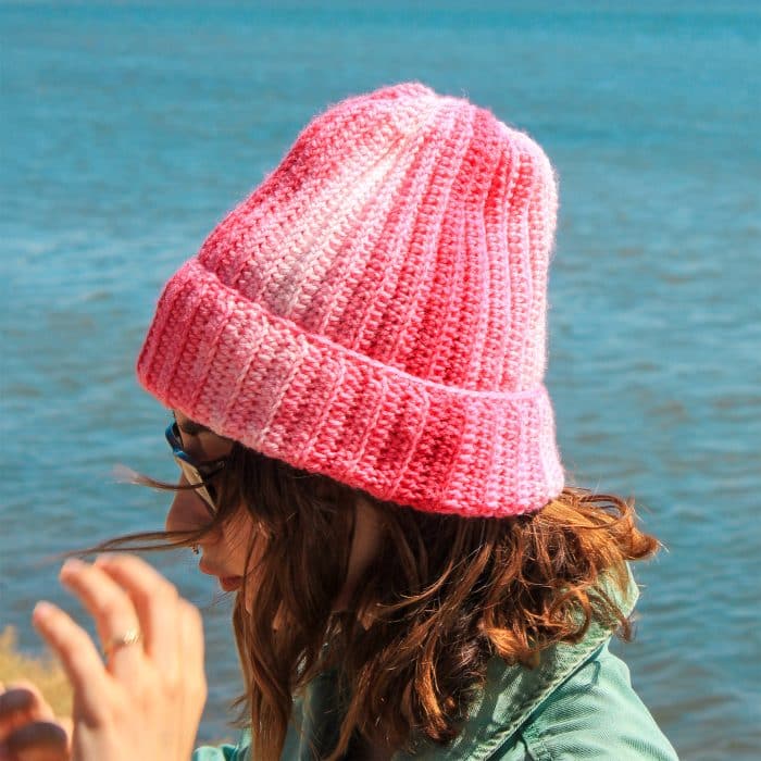 Ebruli Pembe El Örgüsü Bere - Kışlık, Renk Geçişli, Sıcacık - Görsel 2