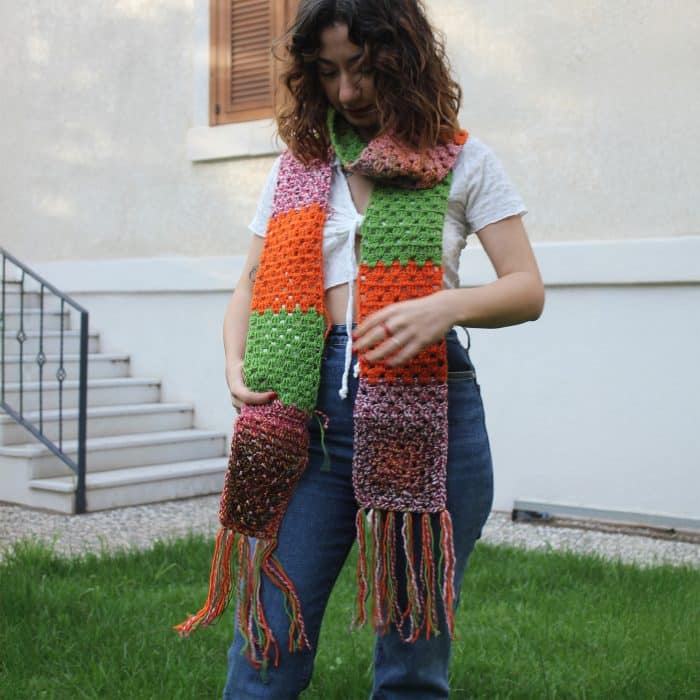 Uzun Püsküllü Atkı- Çok Renkli, Özgün – Image 8