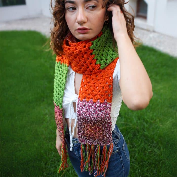 Uzun Püsküllü Atkı- Çok Renkli, Özgün – Image 6