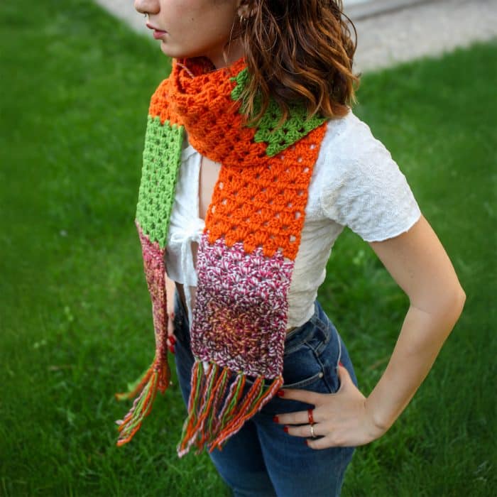 Uzun Püsküllü Atkı- Çok Renkli, Özgün – Image 4