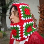 Yılbaşı Temalı Balaklava - Kışlık El Örgüsü Yüz Maskesi - Görsel 6