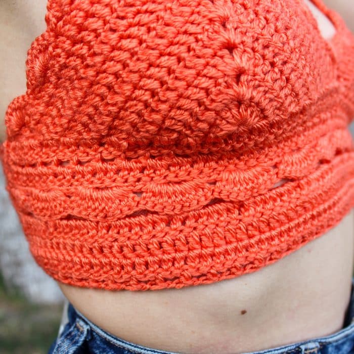 Turuncu Boho Bralet– Yazlık Tığ İşi El Örgüsü Üst - Imagen 6