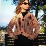 Vintage Soft Pembe File Hırka - Düğmeli, Nefes Alan Tasarım – Bild 6