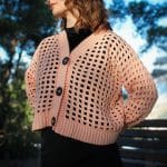 Vintage Soft Pembe File Hırka - Düğmeli, Nefes Alan Tasarım