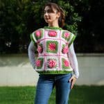 Güllü Oversize Yelek | 18 Saat El Emeği — изображение 3