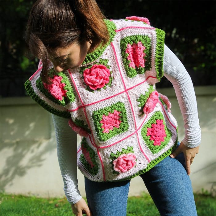 Güllü Oversize Yelek | 18 Saat El Emeği — изображение 4