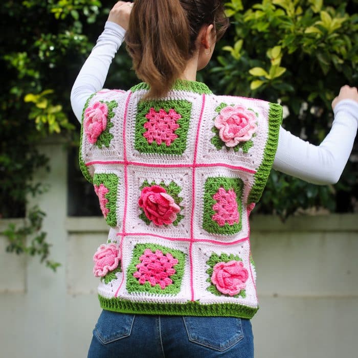 Güllü Oversize Yelek | 18 Saat El Emeği — изображение 5