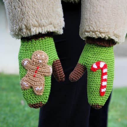 Yılbaşı Temalı Eldiven- Kurabiye Adam & Baston Şeker