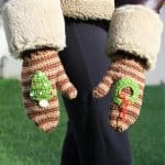Yılbaşı Temalı Eldiven – Çam Ağacı & Noel Çelengi