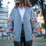 Afrika Çiçek Motifli Oversize Hırka | 2025 – Image 9