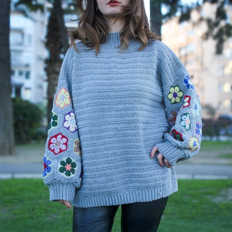 Page d'accueil 15 Afrika Çiçek Motifli Oversize Sweatshirt - El Örgüsü, Renkli & Özgün
