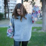 Afrika Çiçek Motifli Oversize Sweatshirt - El Örgüsü, Renkli & Özgün - Görsel 6