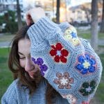 Afrika Çiçek Motifli Oversize Sweatshirt - El Örgüsü, Renkli & Özgün - Görsel 3