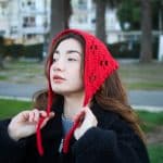 Tığ İşi Kırmızı Bandana- Etnik ve Zarif — изображение 4