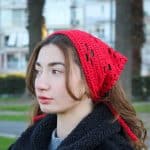 Tığ İşi Kırmızı Bandana- Etnik ve Zarif