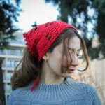 Tığ İşi Kırmızı Bandana- Etnik ve Zarif — изображение 3