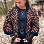 Peluş El Örgüsü  Hırka – Geometrik, Yumuşak ve Rahat – Bild 2