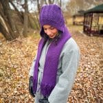 Kapüşonlu El Örgüsü Uzun Atkı –  Sıcacık ve Fonksiyonel – Image 2