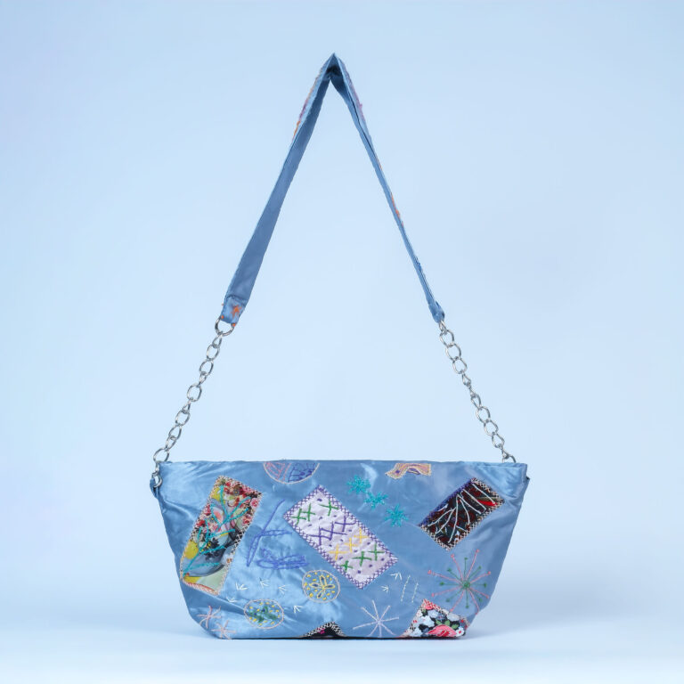 Mavi Patchwork Çanta