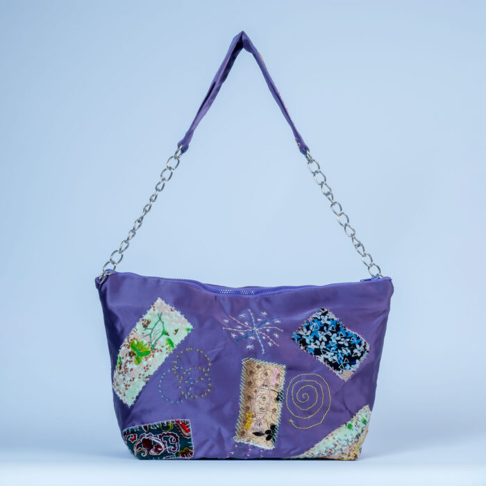 Mor Patchwork Omuz Çantası