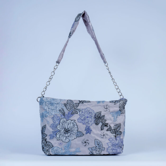 Çiçek Nakışlı Zarif Omuz Çantası – %100 El Emeği, Detaylı İşçilik - Görsel 4