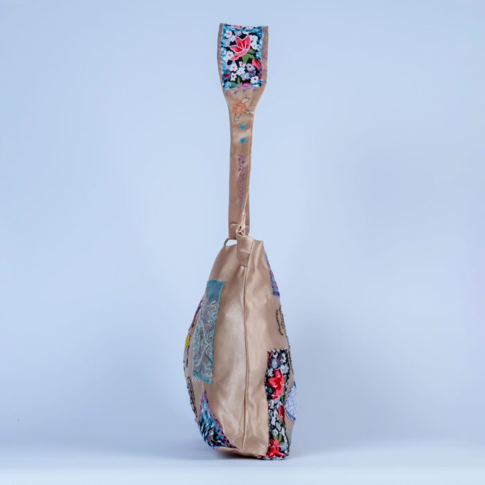 Bal Köpüğü Rengi İleri Dönüşüm Omuz Çantası | Japon Boro Sanatından Esinlenildi - Görsel 8